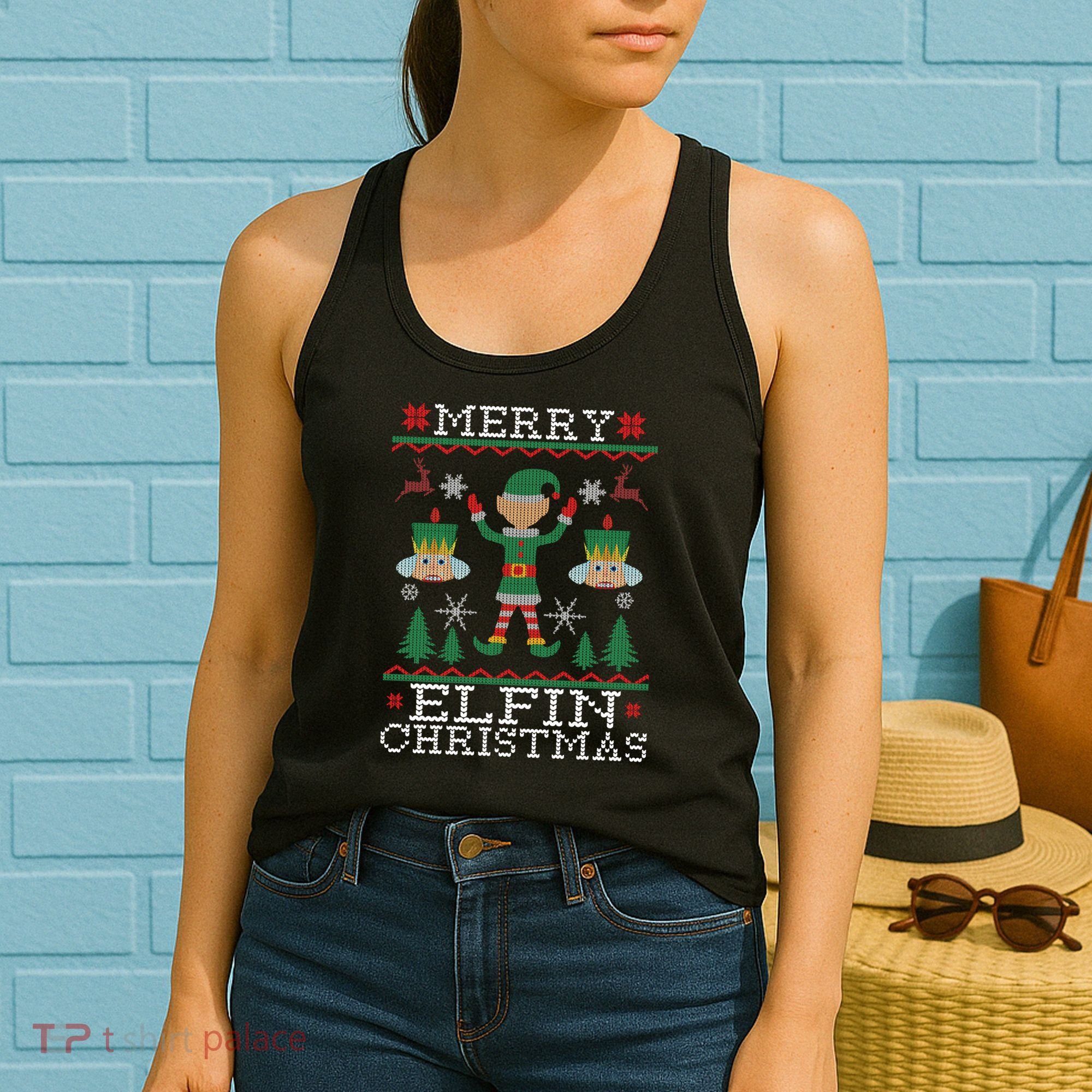 Merry Elfin Christmas Elf Ugly Women's Tank Top