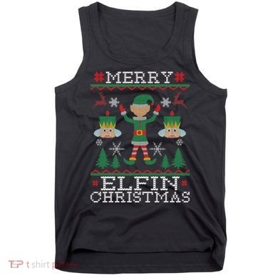 Merry Elfin Christmas Elf Ugly Tank Top