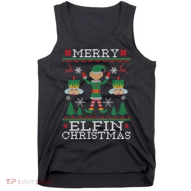 Merry Elfin Christmas Elf Ugly Tank Top