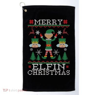 Merry Elfin Christmas Elf Ugly Golf Towel
