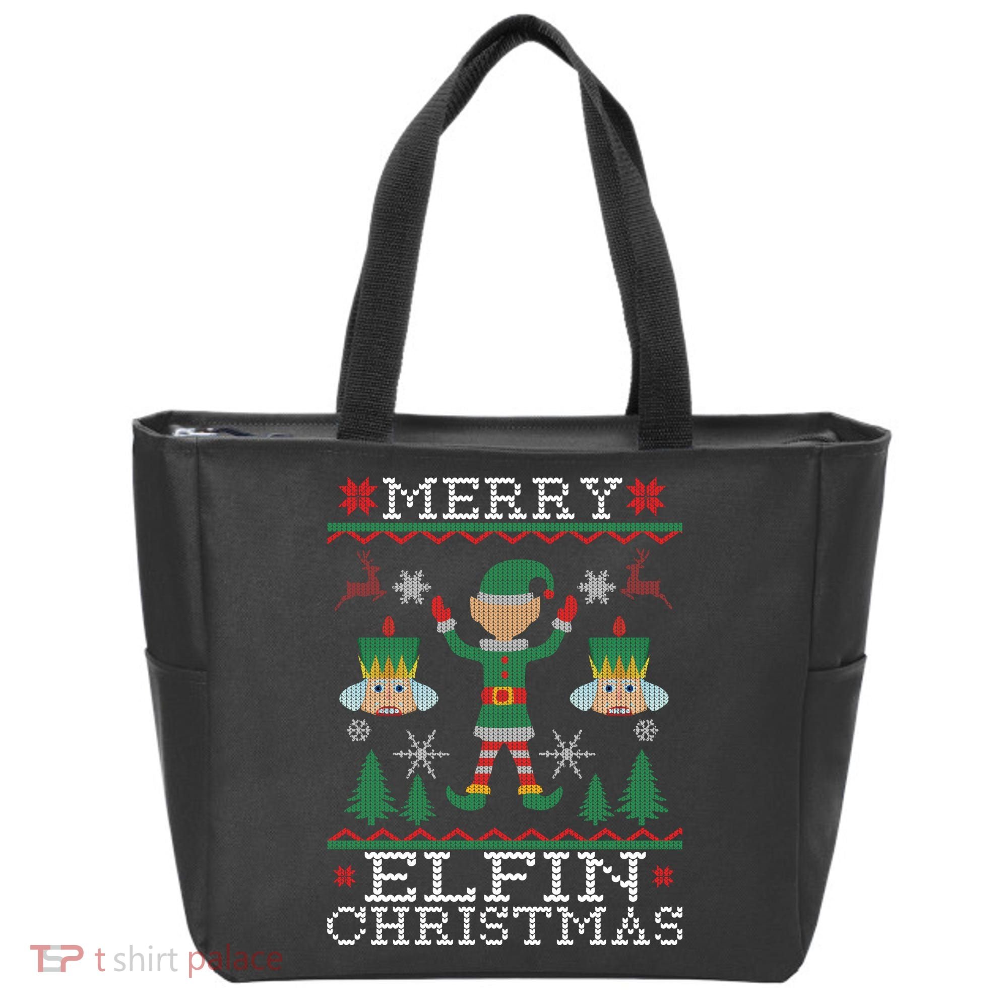 Merry Elfin Christmas Elf Ugly Tote Bag