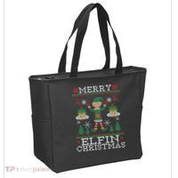 Merry Elfin Christmas Elf Ugly Tote Bag thumb 2