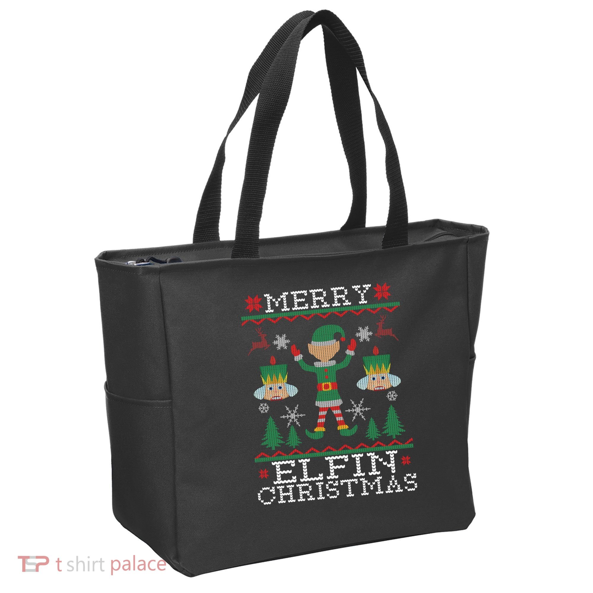 Merry Elfin Christmas Elf Ugly Tote Bag