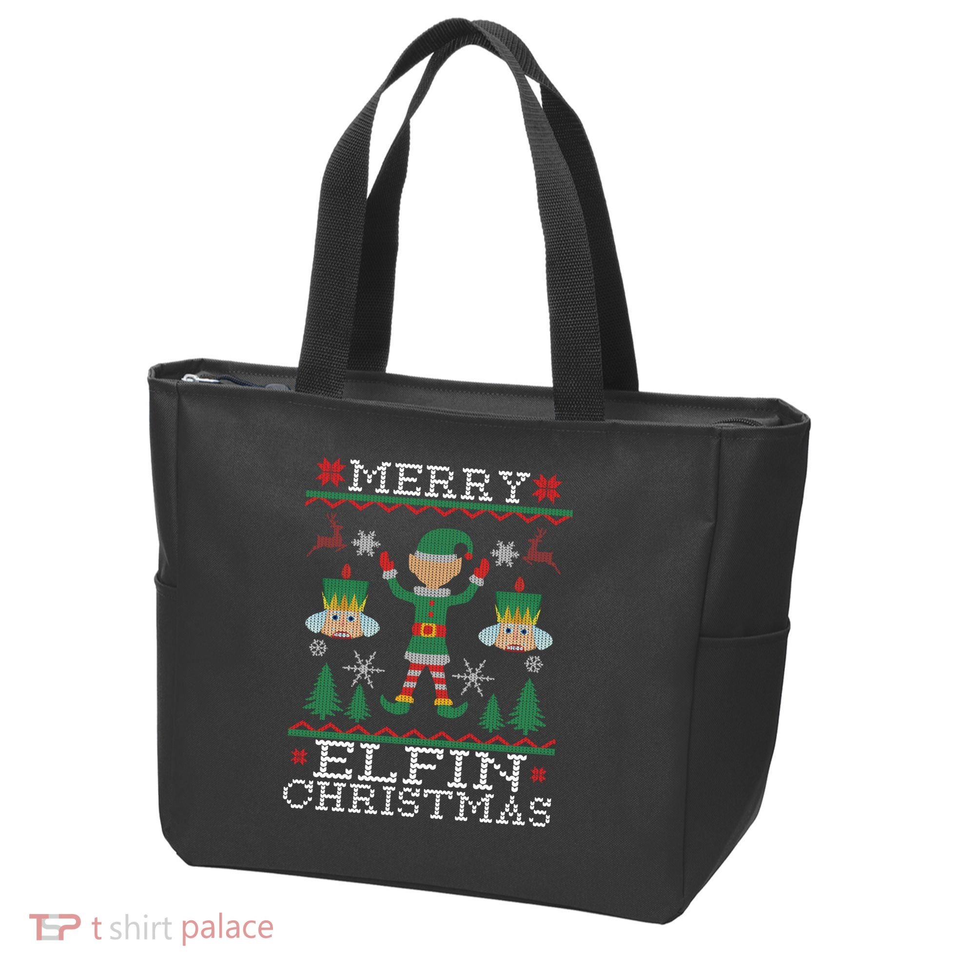 Merry Elfin Christmas Elf Ugly Tote Bag