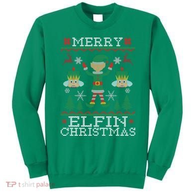 Merry Elfin Christmas Elf Ugly Sweatshirt