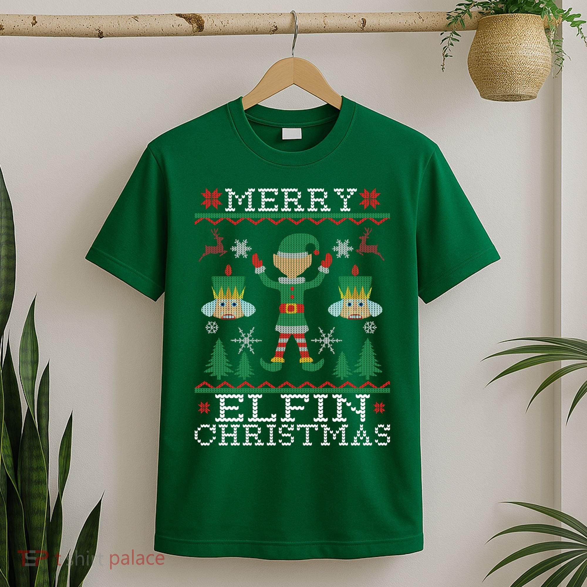 Merry Elfin Christmas Elf Ugly T-Shirt