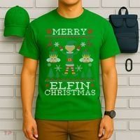 Merry Elfin Christmas Elf Ugly T-Shirt thumb 6