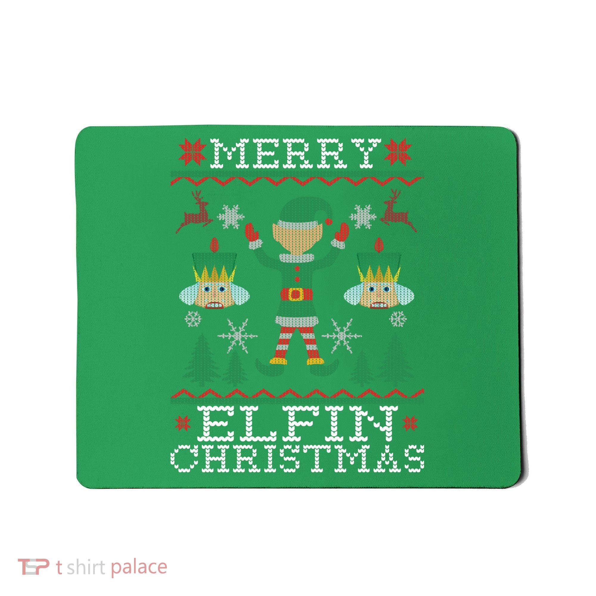 Merry Elfin Christmas Elf Ugly Mousepad