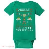 Merry Elfin Christmas Elf Ugly Baby Bodysuit thumb 0