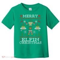 Merry Elfin Christmas Elf Ugly Toddler T-Shirt thumb 0
