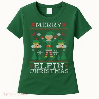 Merry Elfin Christmas Elf Ugly Women's T-Shirt