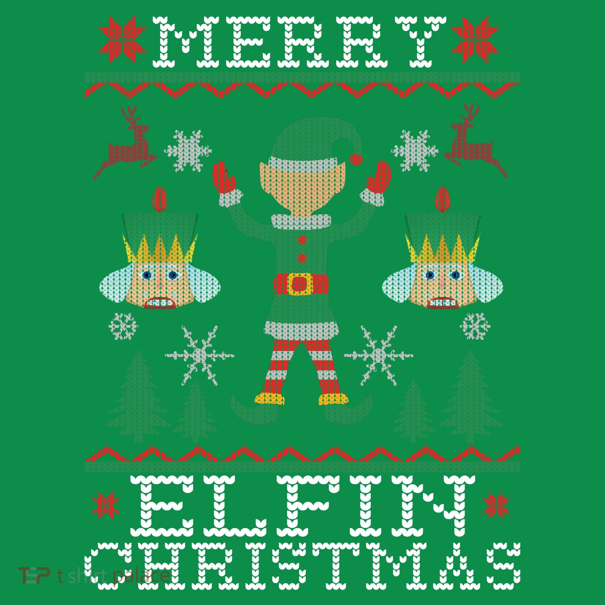 Merry Elfin Christmas Elf Ugly Kids Sweatshirt