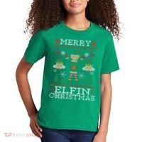 Merry Elfin Christmas Elf Ugly Kids T-Shirt thumb 2