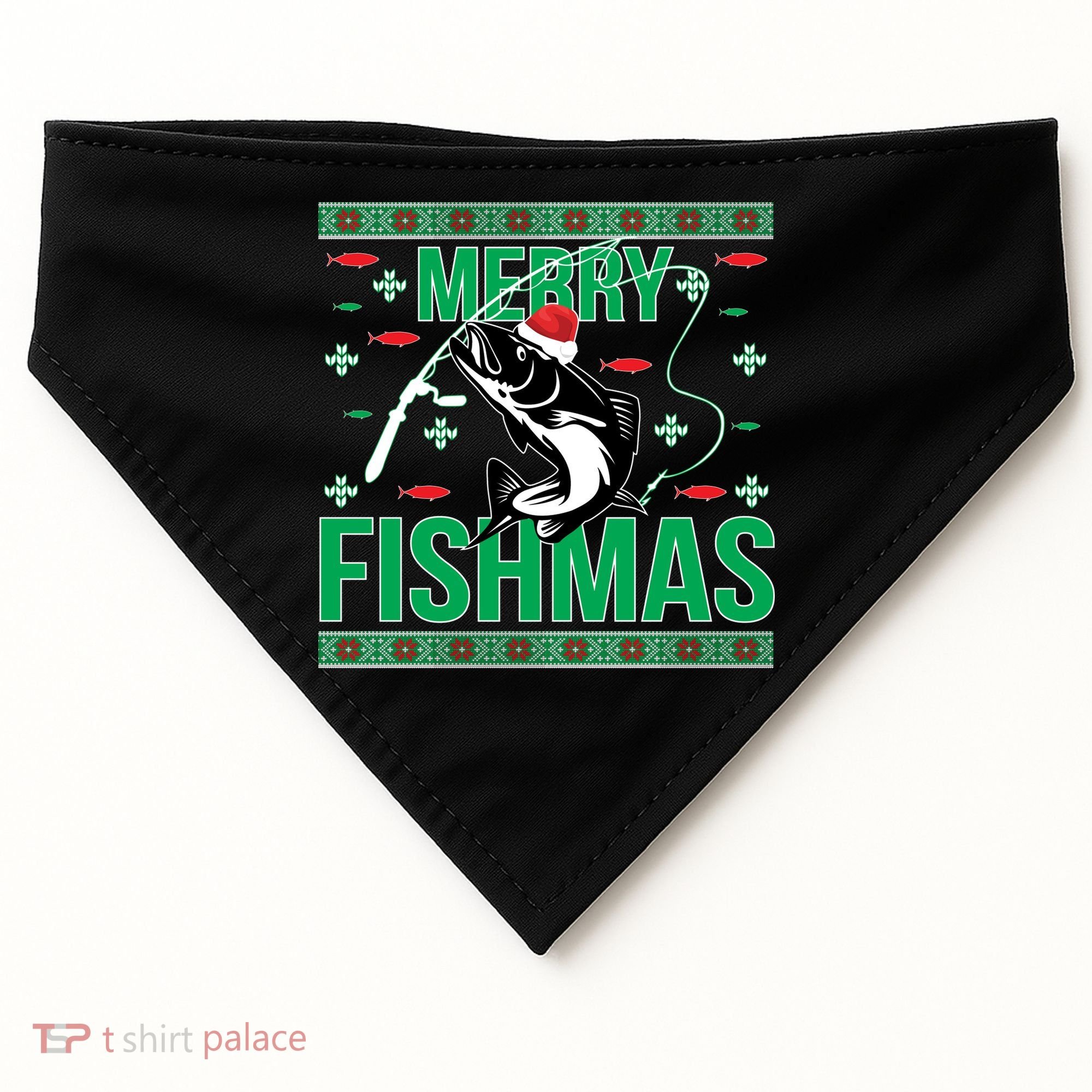 Merry Fishmas USA-Made Doggie Bandana