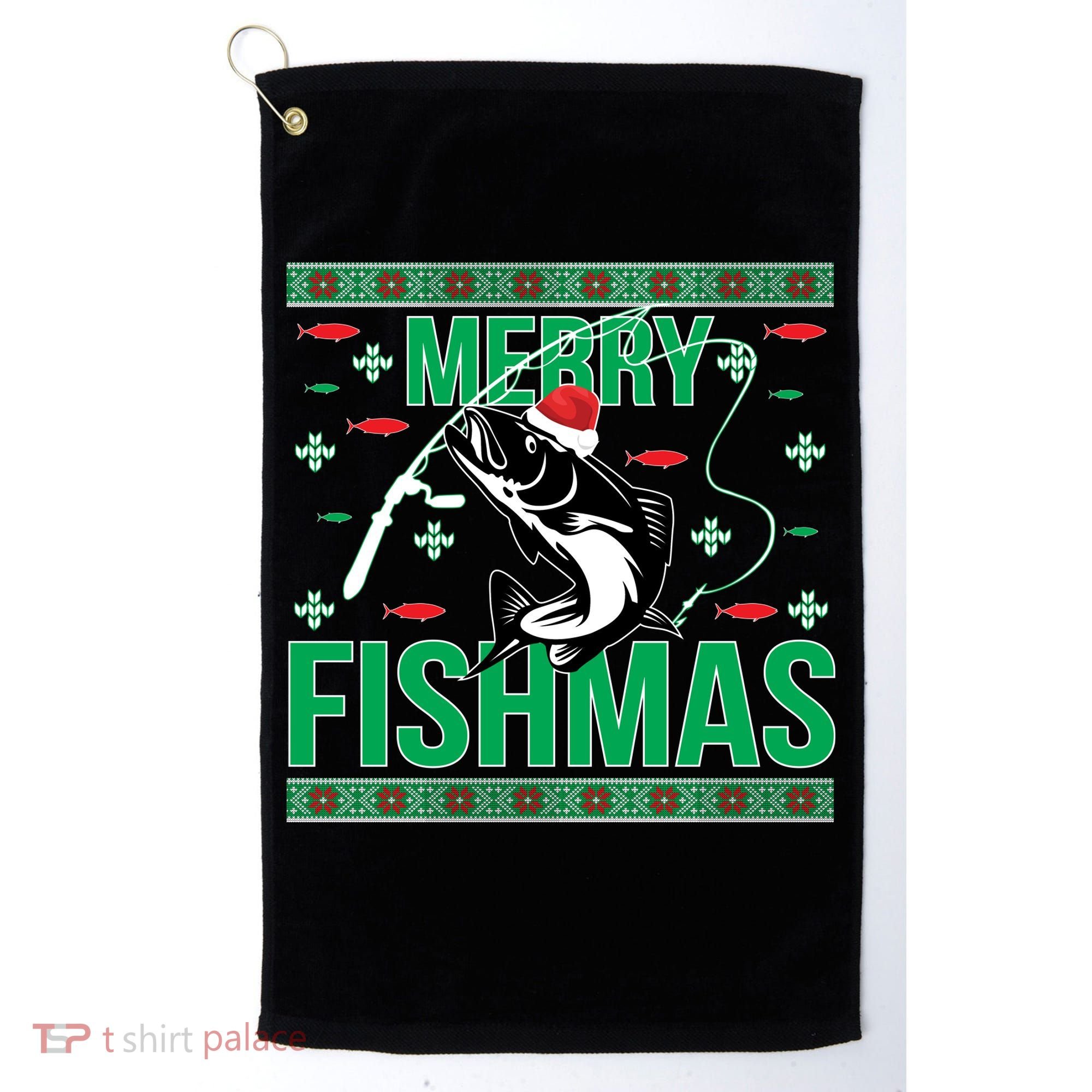 Merry Fishmas Golf Towel