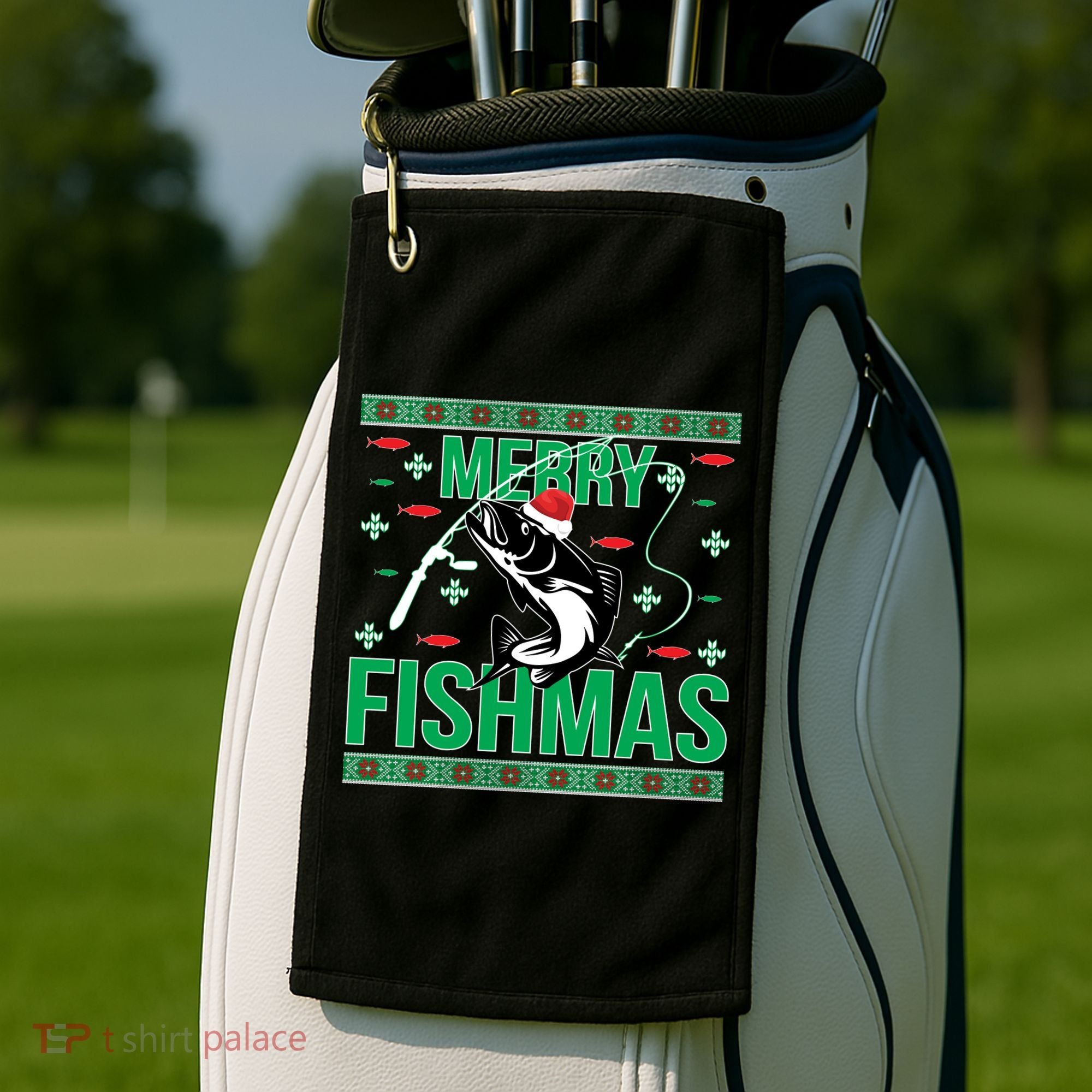 Merry Fishmas Golf Towel