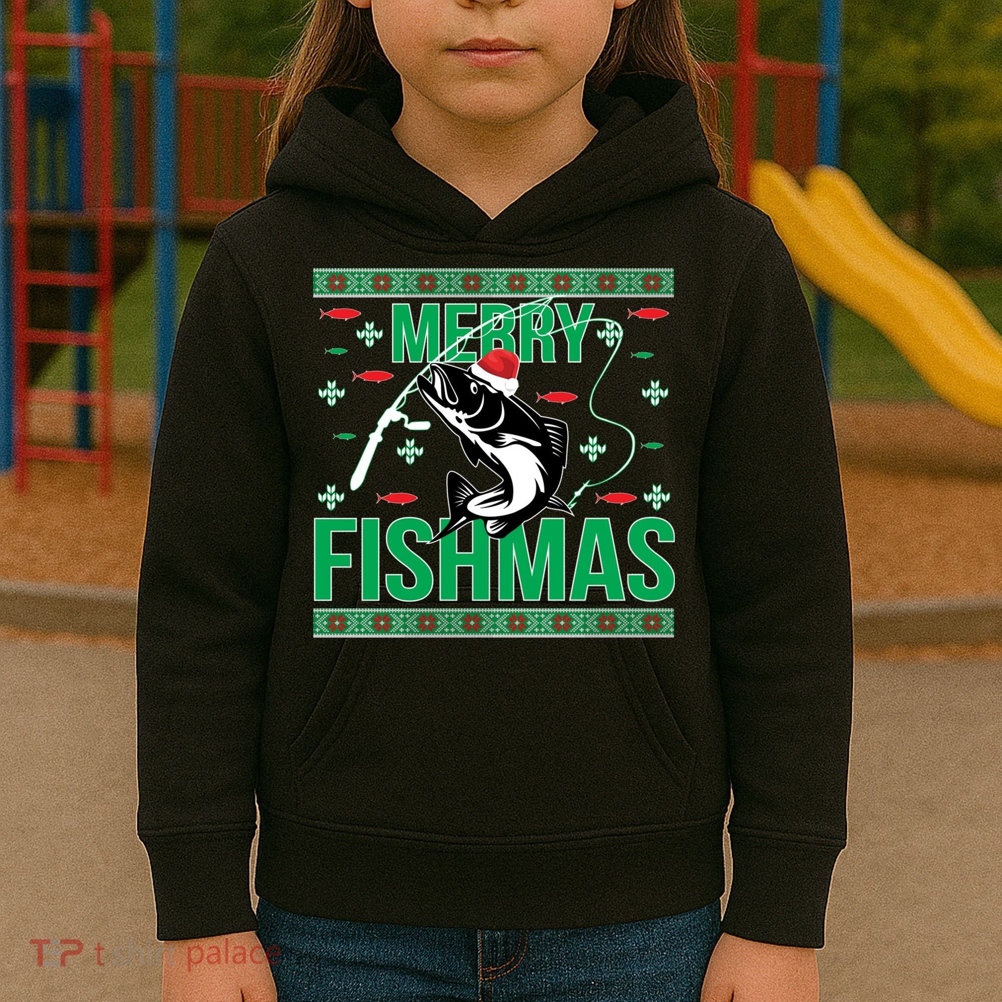 Merry Fishmas Kids Hoodie