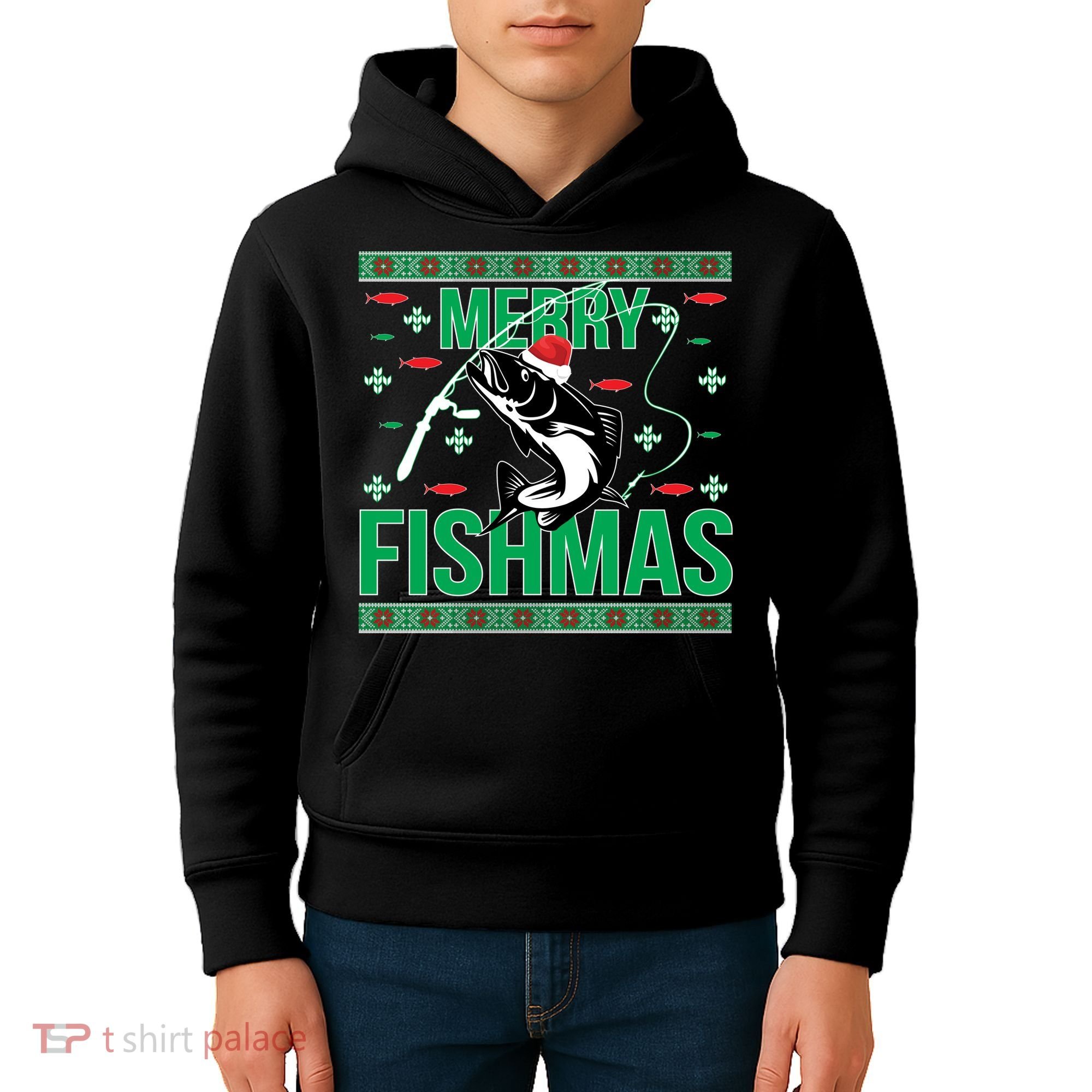 Merry Fishmas Kids Hoodie