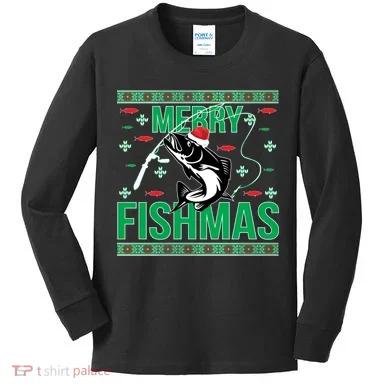 Merry Fishmas Kids Long Sleeve Shirt