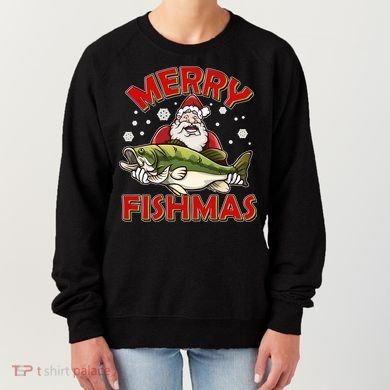 Merry Fishmas Christmas Fish Santa Women's Sweatshirt