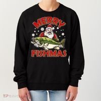 Merry Fishmas Christmas Fish Santa Women's Sweatshirt thumb 0