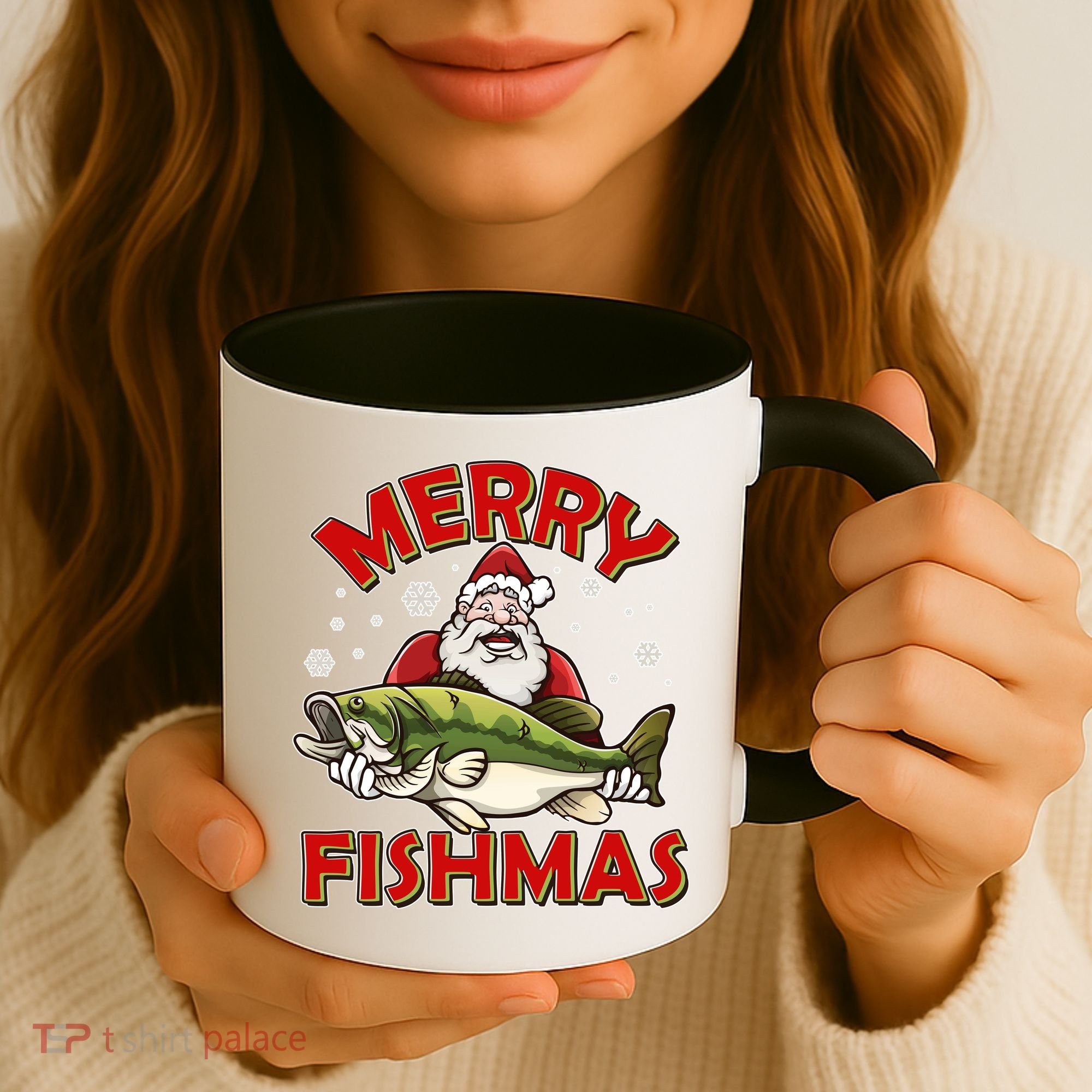 Merry Fishmas Christmas Fish Santa Coffee Mug