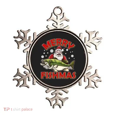 Merry Fishmas Christmas Fish Santa Ornament