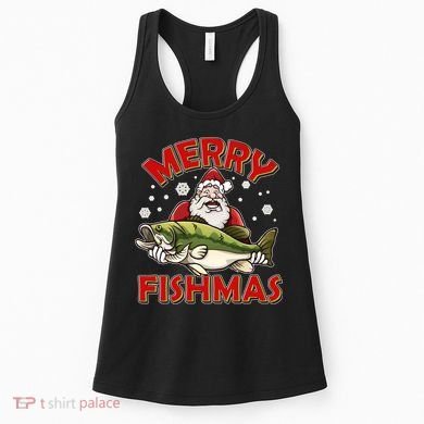 Merry Fishmas Christmas Fish Santa Women's Tank Top