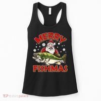 Merry Fishmas Christmas Fish Santa Women's Tank Top thumb 0