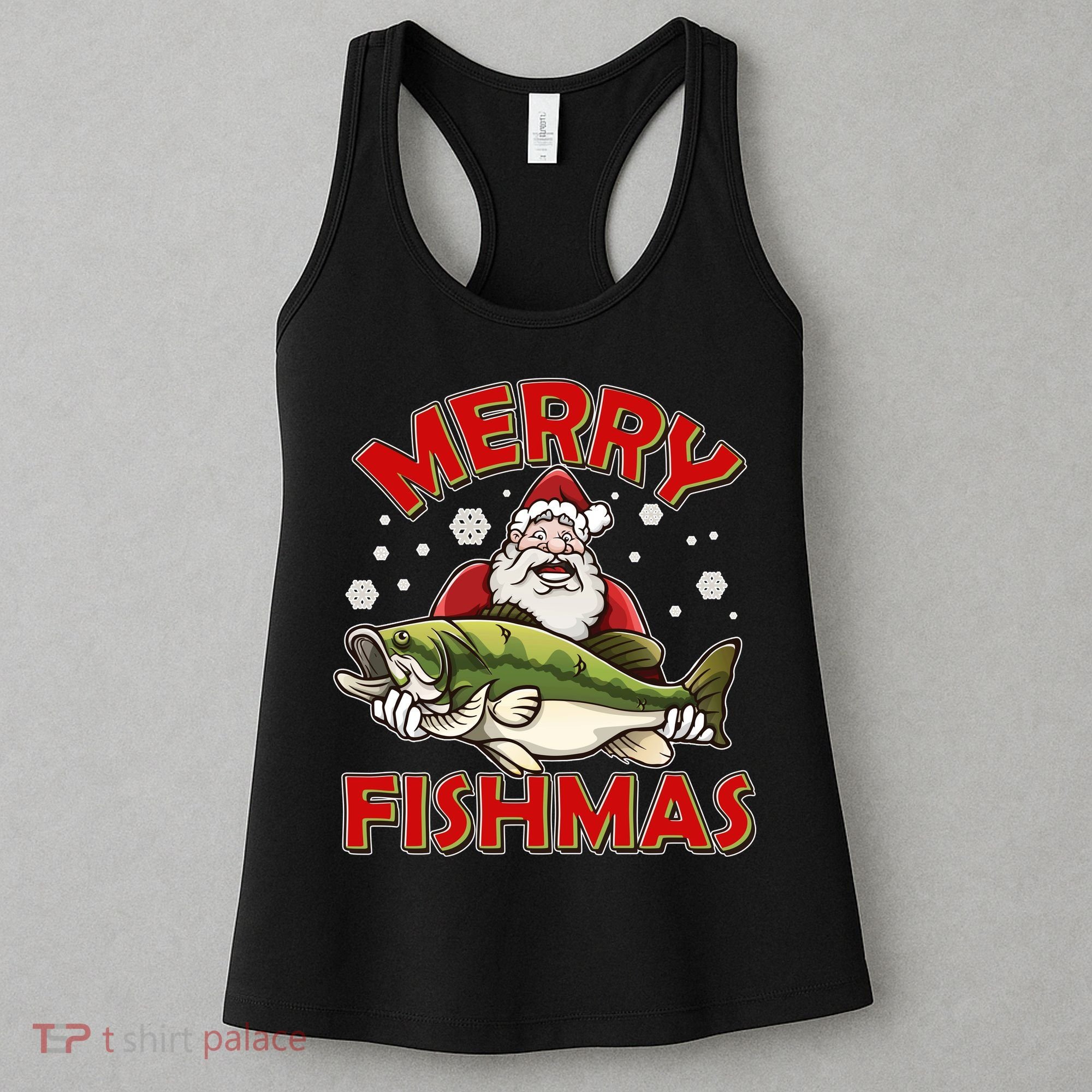 Merry Fishmas Christmas Fish Santa Women's Tank Top