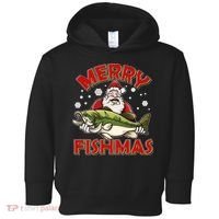 Merry Fishmas Christmas Fish Santa Toddler Hoodie thumb 0