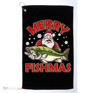 Merry Fishmas Christmas Fish Santa Golf Towel