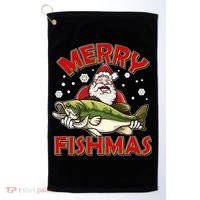 Merry Fishmas Christmas Fish Santa Golf Towel thumb 0