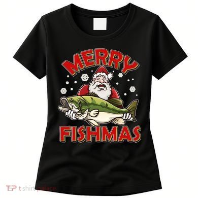 Merry Fishmas Christmas Fish Santa Women's T-Shirt