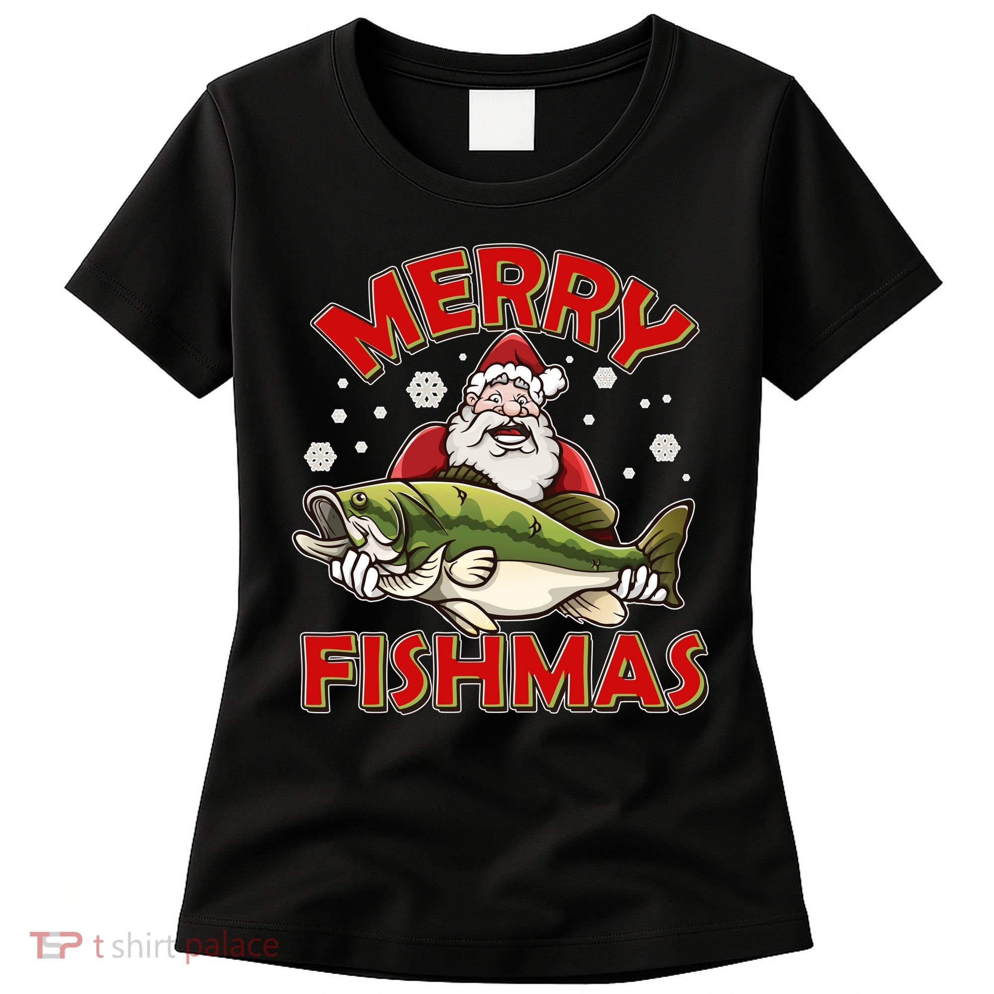 Merry Fishmas Christmas Fish Santa Women's T-Shirt