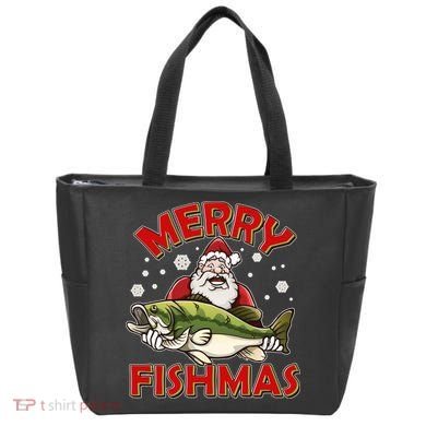 Merry Fishmas Christmas Fish Santa Tote Bag