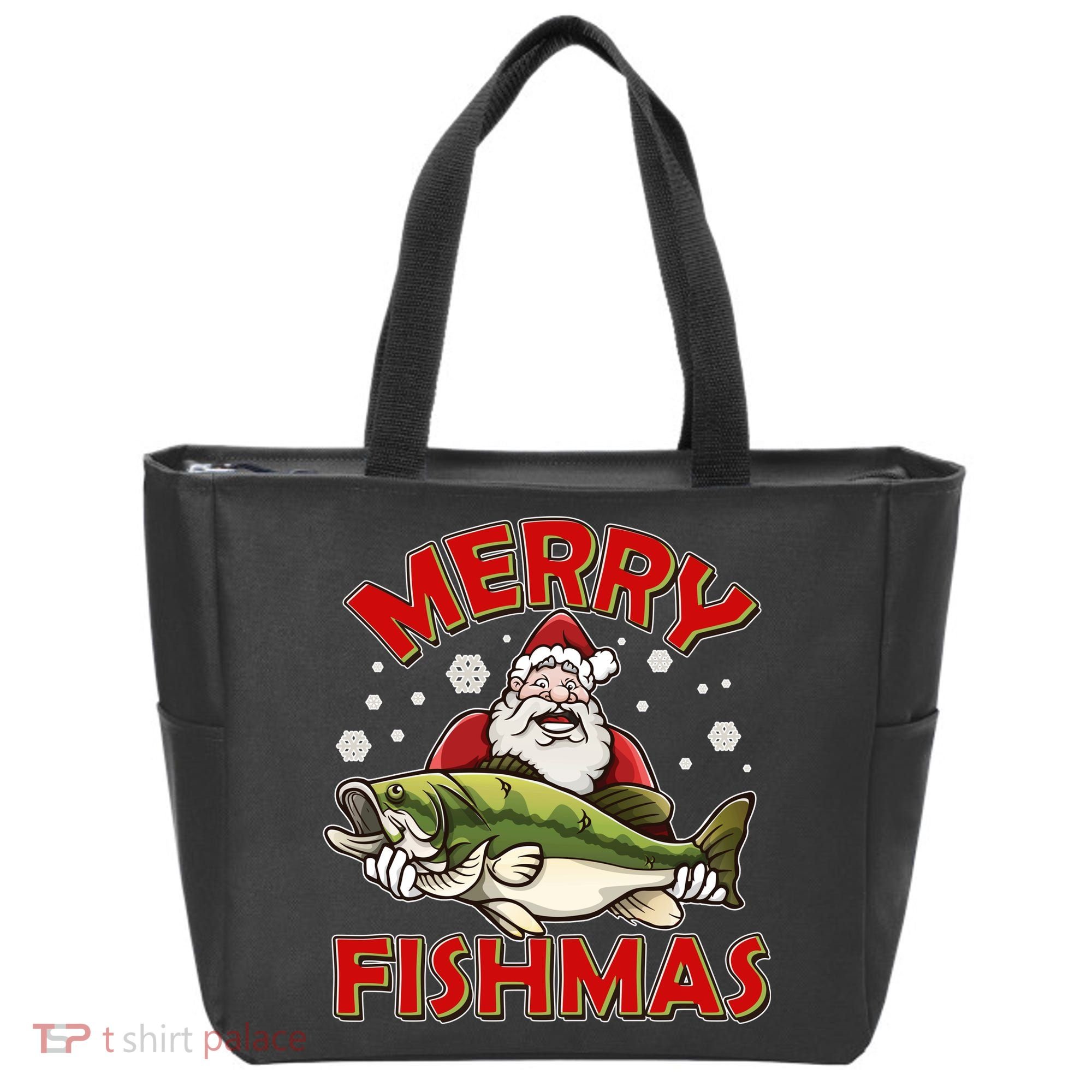 Merry Fishmas Christmas Fish Santa Tote Bag
