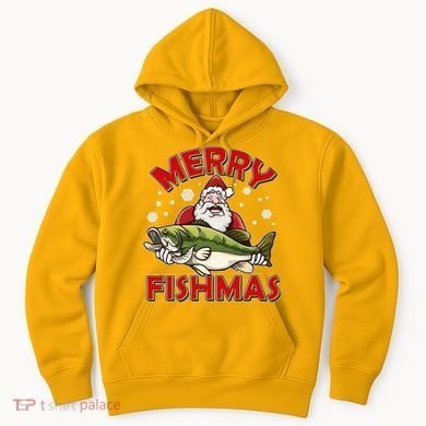 Merry Fishmas Christmas Fish Santa Hoodie