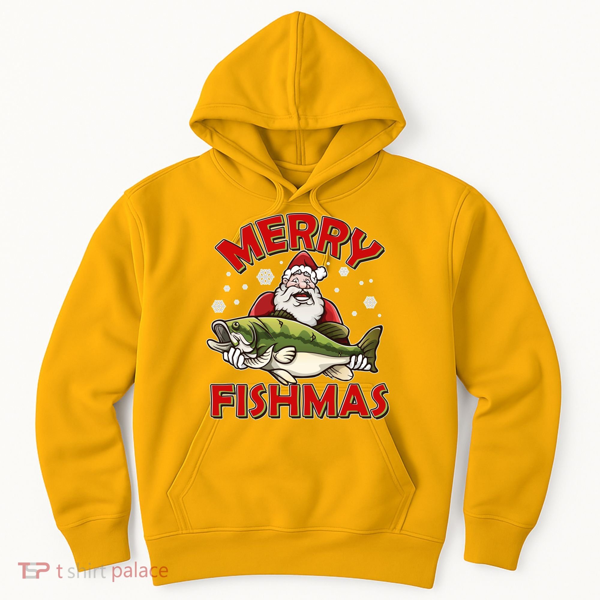 Merry Fishmas Christmas Fish Santa Hoodie