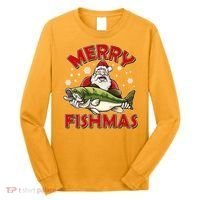 Merry Fishmas Christmas Fish Santa Long Sleeve Shirt thumb 0