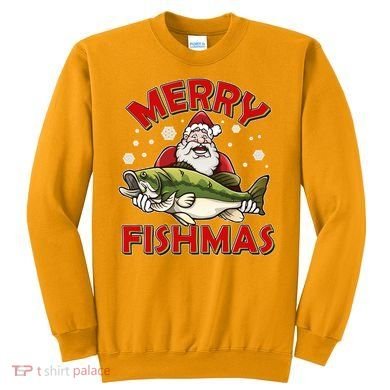 Merry Fishmas Christmas Fish Santa Sweatshirt