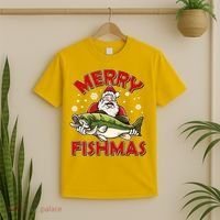 Merry Fishmas Christmas Fish Santa T-Shirt thumb 2