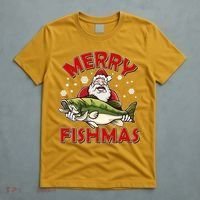 Merry Fishmas Christmas Fish Santa T-Shirt thumb 5