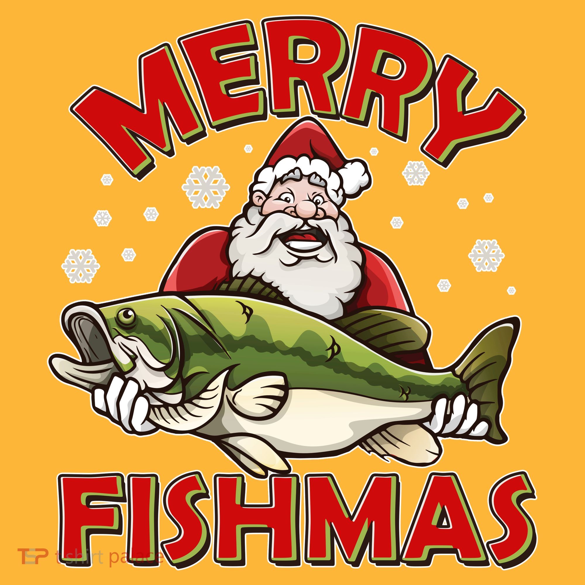 Merry Fishmas Christmas Fish Santa T-Shirt