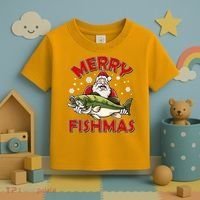 Merry Fishmas Christmas Fish Santa Toddler T-Shirt thumb 3