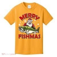 Merry Fishmas Christmas Fish Santa Kids T-Shirt thumb 0