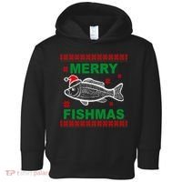 Merry Fishmas Ugly Christmas Toddler Hoodie thumb 0
