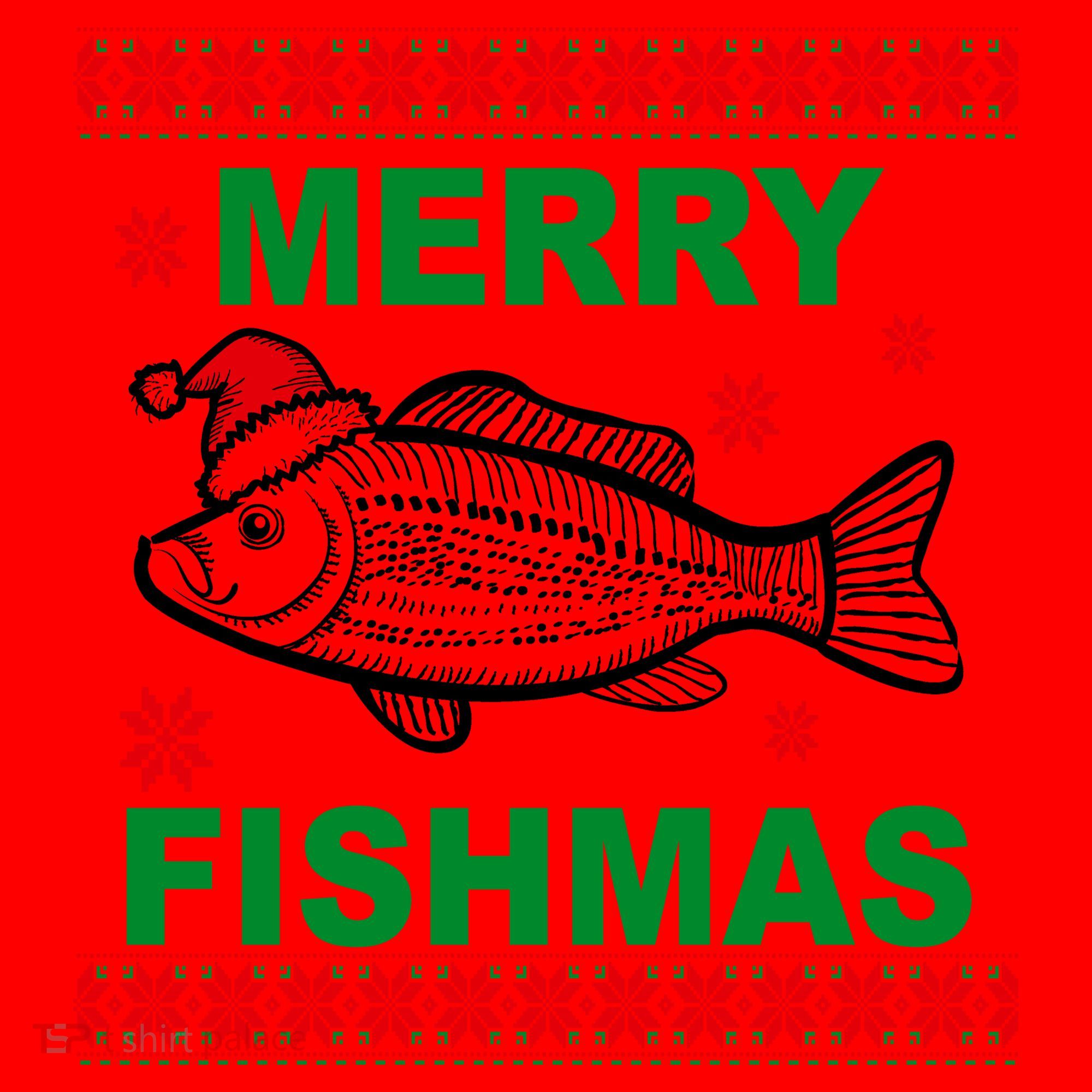 Merry Fishmas Ugly Christmas Santa Hat