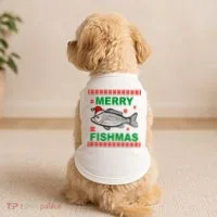 Merry Fishmas Ugly Christmas Doggie Tank thumb 2