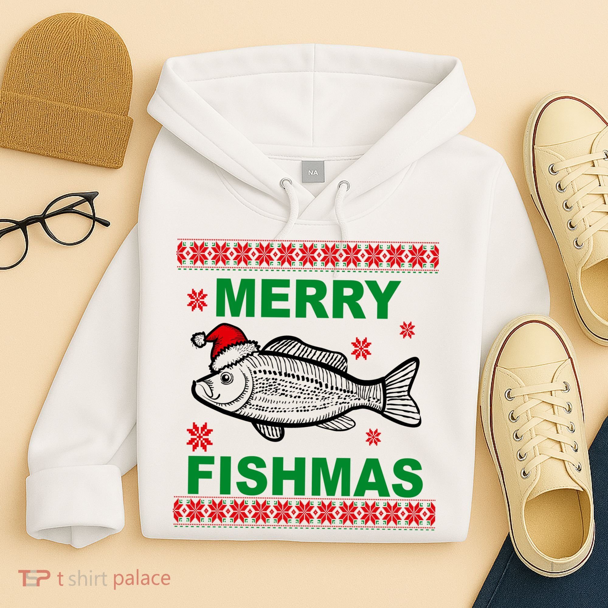 Merry Fishmas Ugly Christmas Hoodie